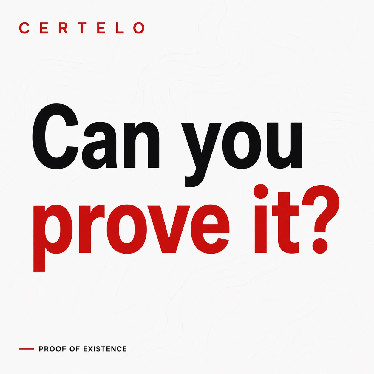 can you prove it
